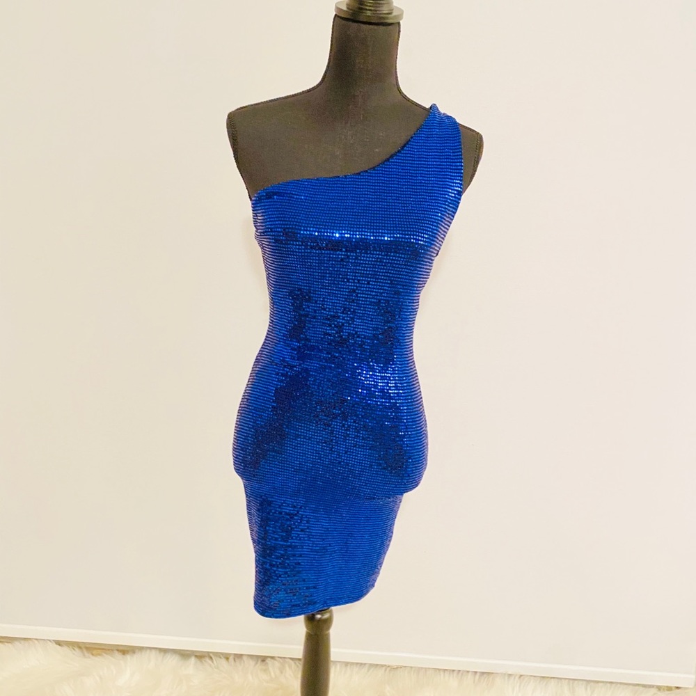 Blue Disco Nights Sequin Mini